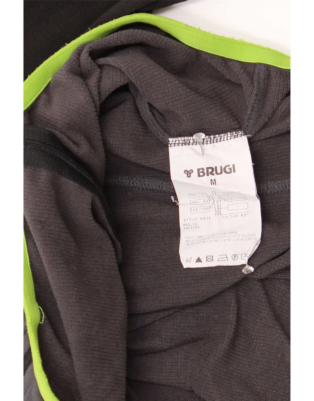 Brugi Herren-Trainingsanzugoberteil, mittelgraues Farbblock-Polyester