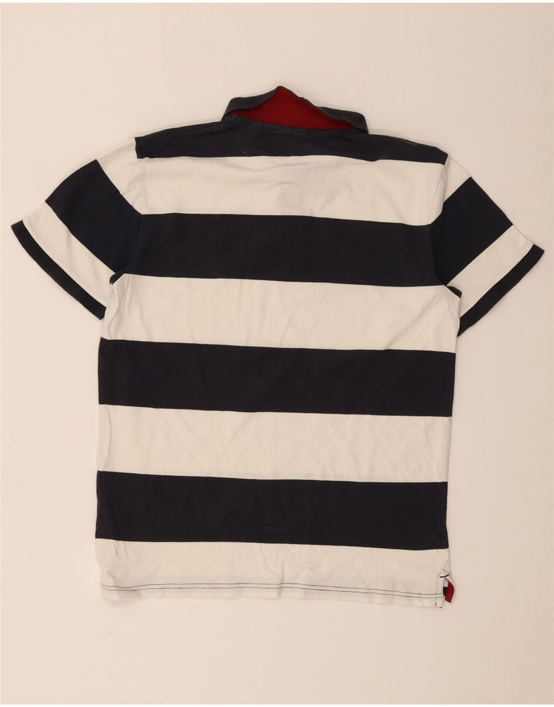 Gant Herren-Rugby-Poloshirt aus mittelblauer, gestreifter Baumwolle