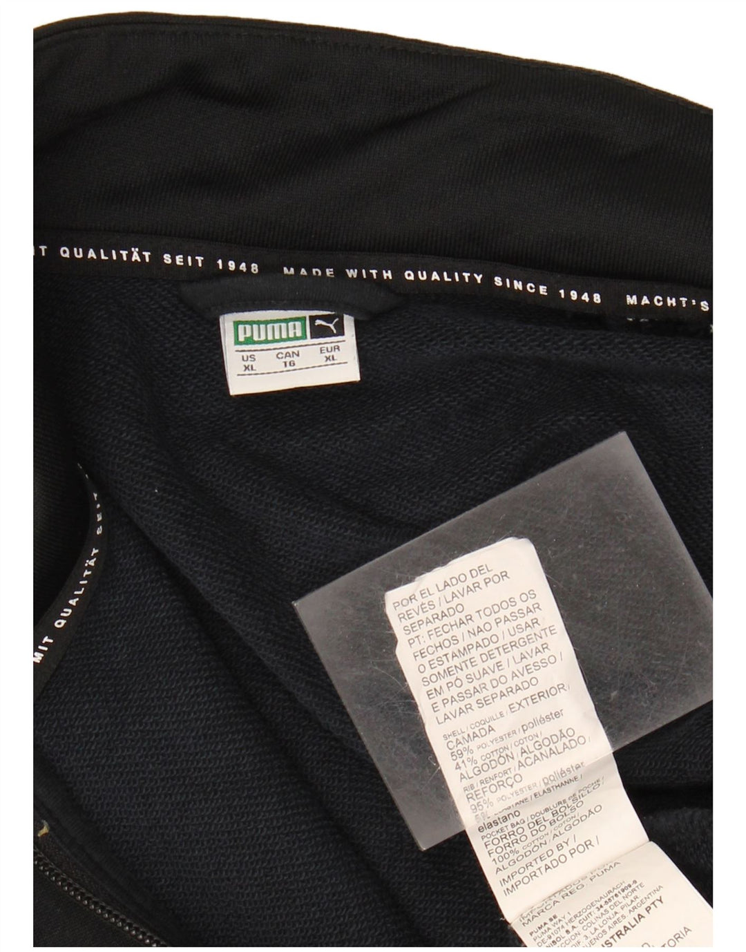 PUMA Womens Tracksuit Top Jacket UK 18 XL Black Colourblock Polyester