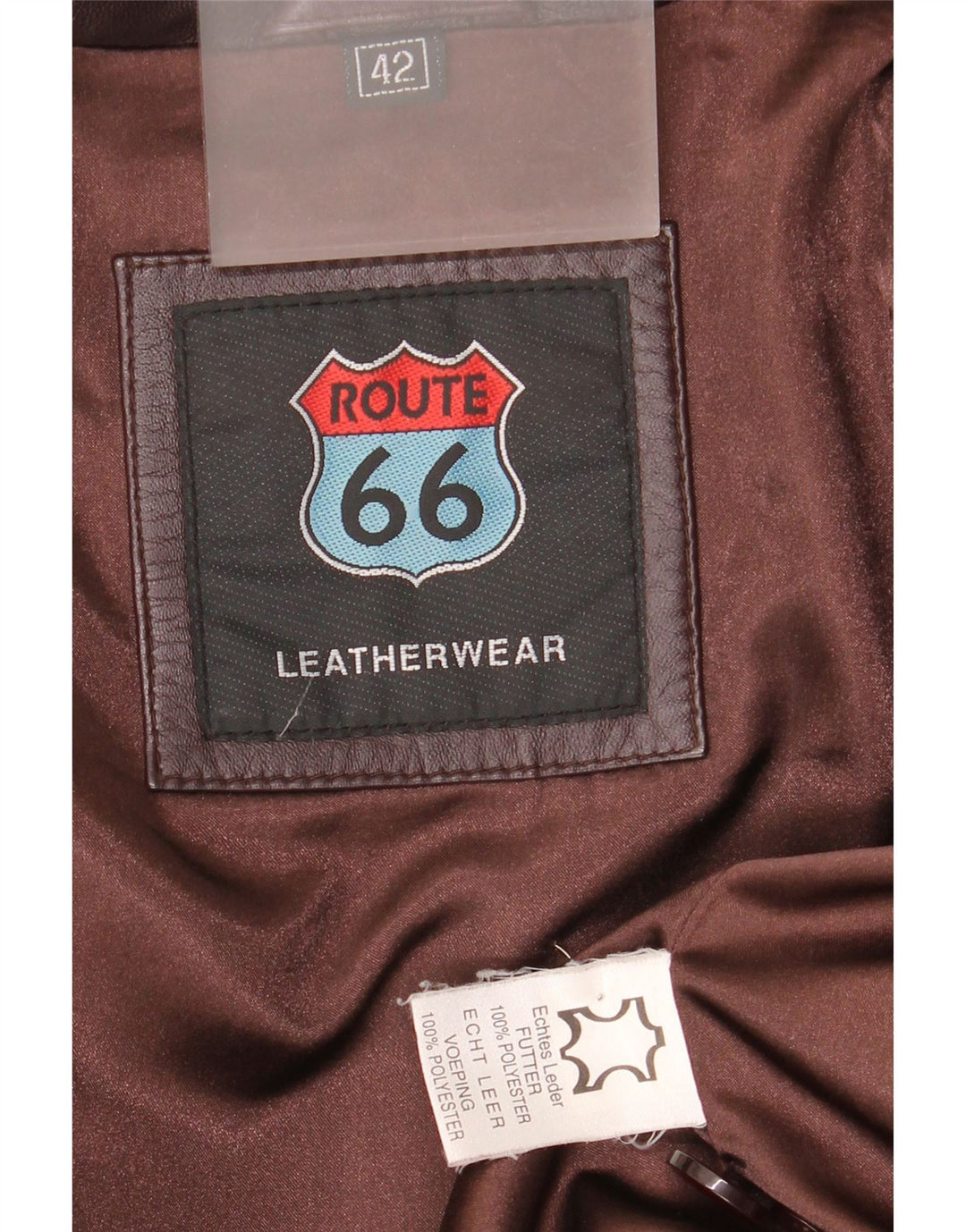 Route 66 Herren-Blazerjacke aus Leder mit 3 Knöpfen, UK 42, XL, braunes Leder