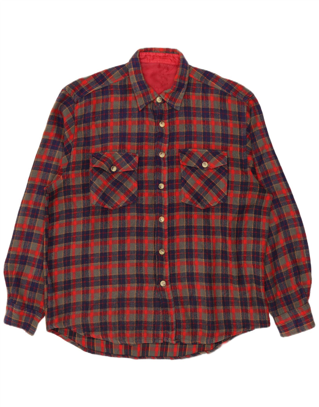 VINTAGE Herren Lumberjack Flanellhemd XL Rot kariert