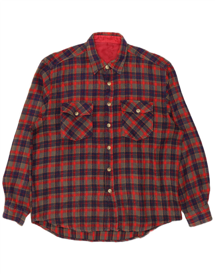 VINTAGE Herren Lumberjack Flanellhemd XL Rot kariert