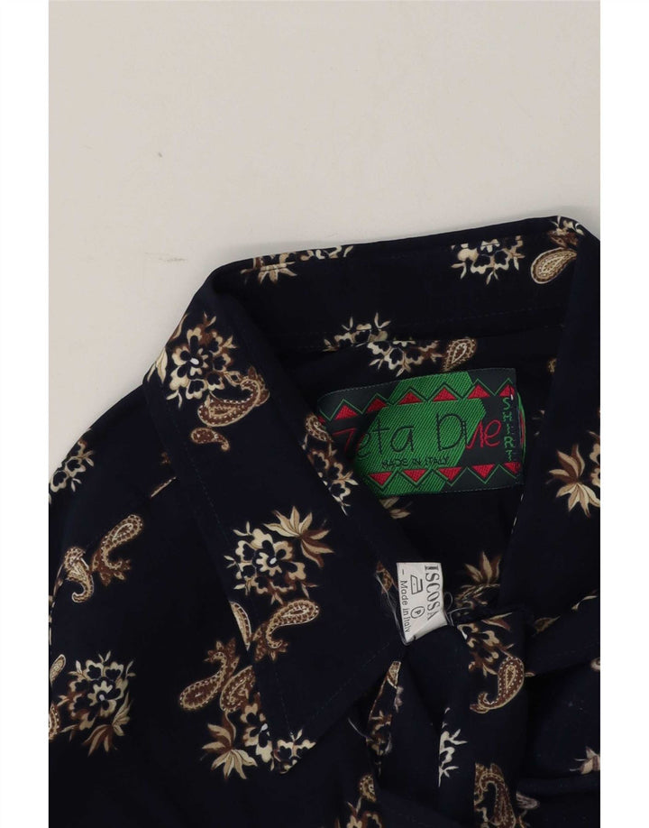 Vintage Herrenhemd Große Marineblaue Paisley-Viskose