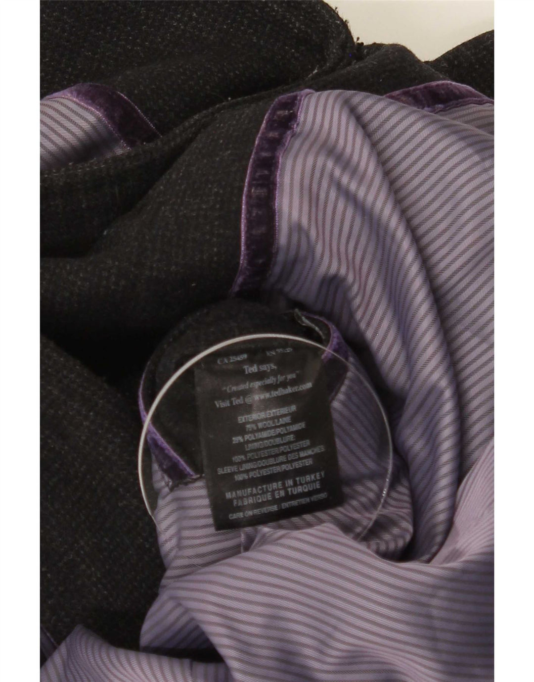 Ted Baker Herren-Militärmantel, Größe 4, große graue Wolle