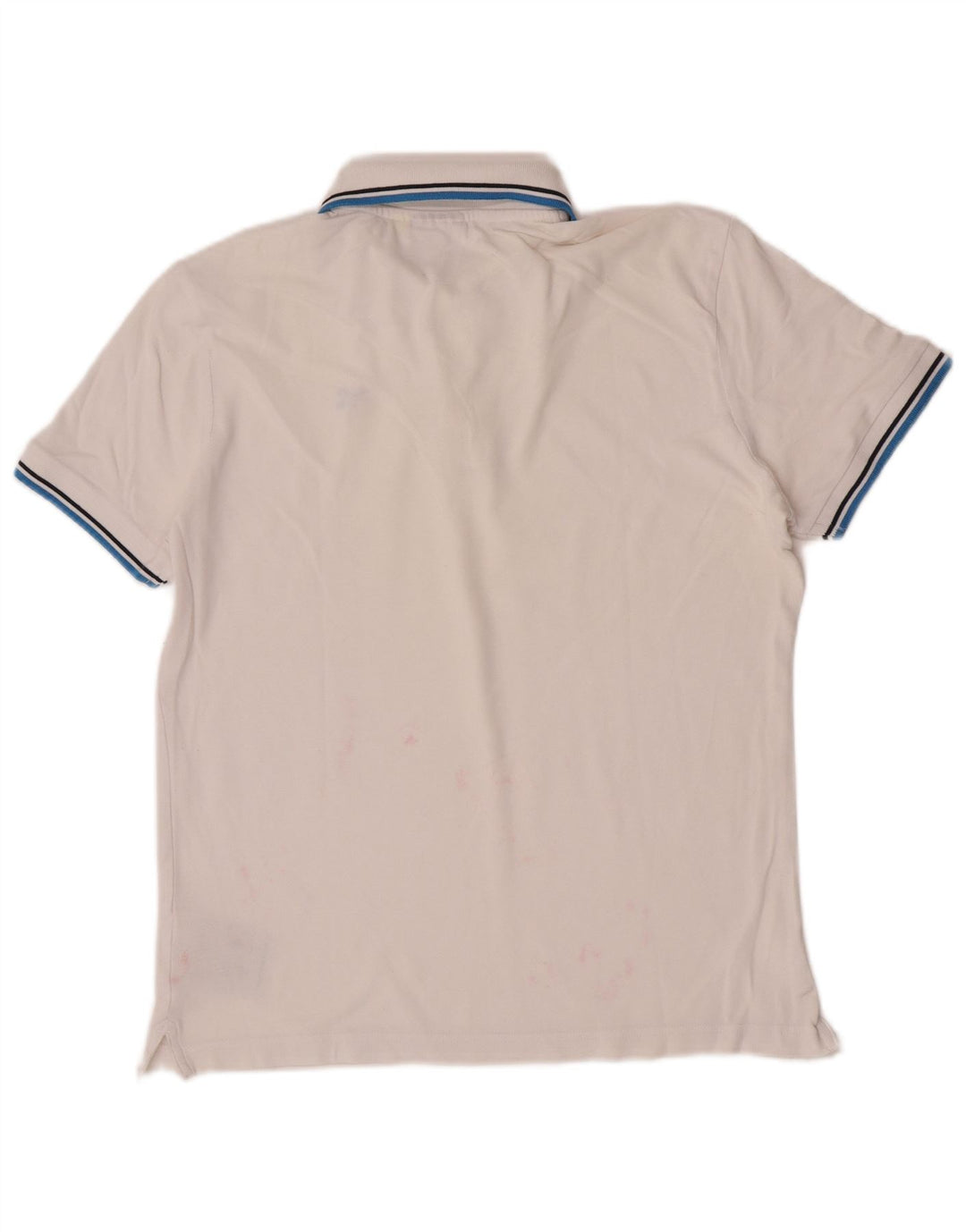 Diadora Herren-Poloshirt aus mittelweißer, gestreifter Baumwolle