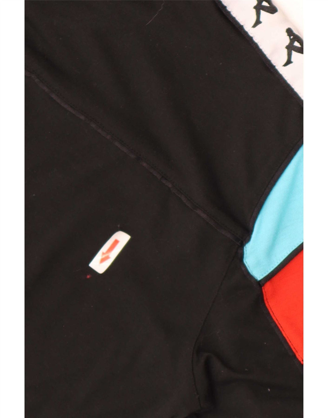 Kappa Herren-Grafik-T-Shirt-Oberteil aus mittelschwarzer Colourblock-Baumwolle