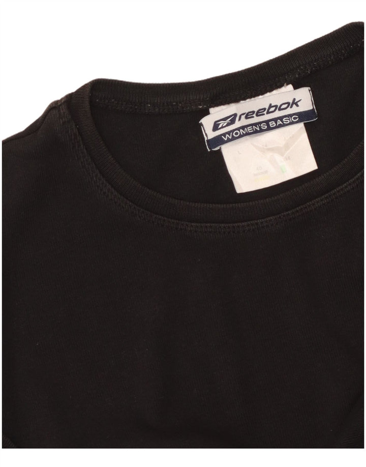 Reebok Damen T-Shirt Top UK 14 Large Schwarz