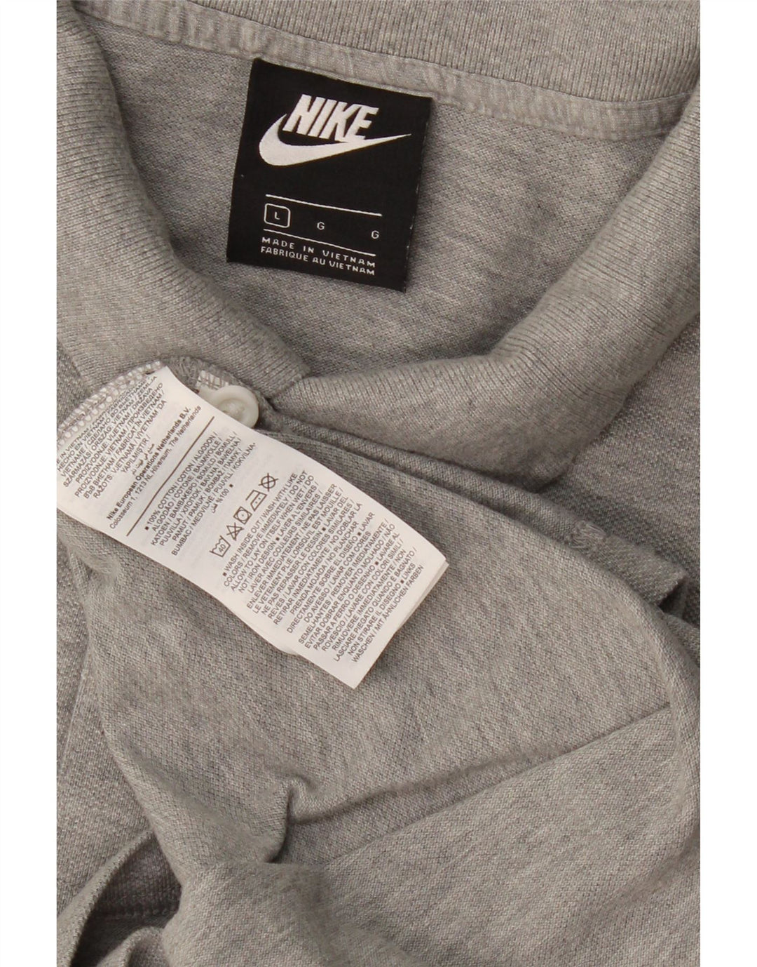 NIKE Herren-Poloshirt, groß, graue Baumwolle