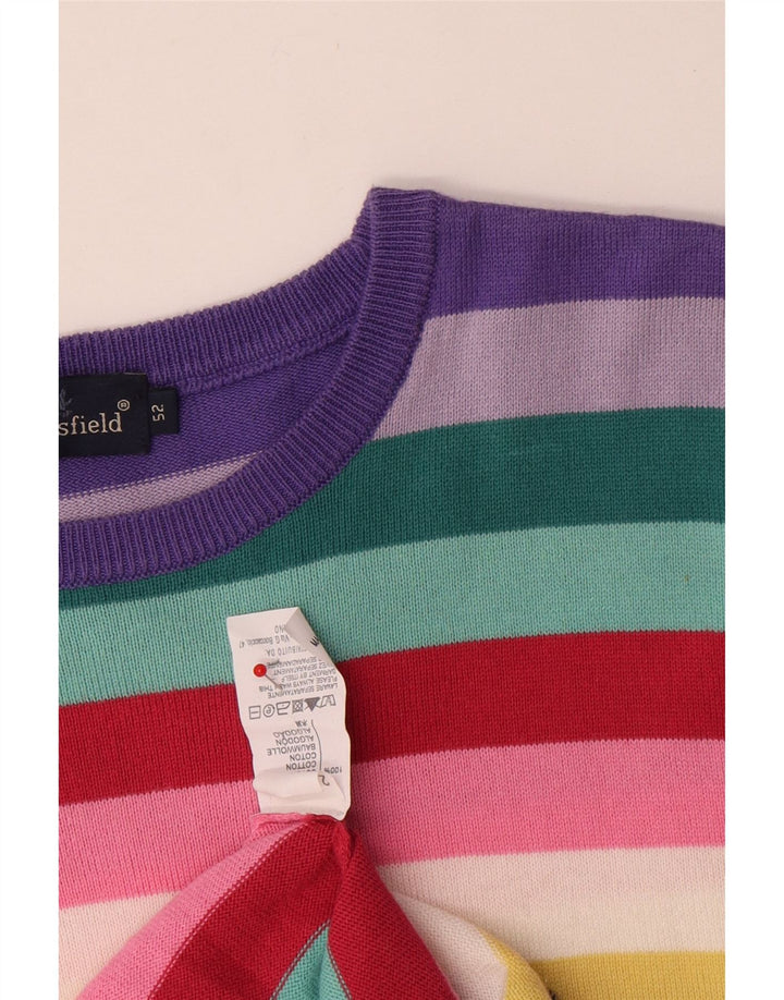 Brooksfield Herren-Pullover mit Rundhalsausschnitt, Größe 52, groß, mehrfarbig gestreift