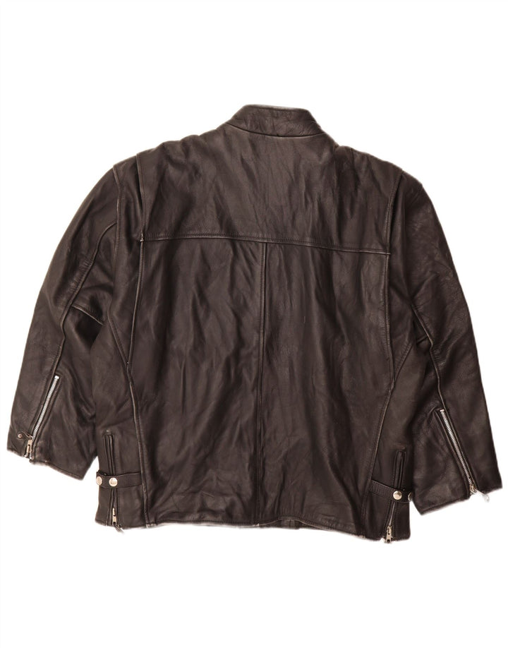 Vintage Herren Lederjacke UK 44 2XL Schwarzes Leder