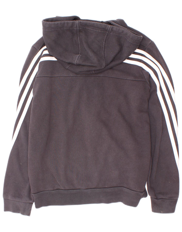 Adidas Jungen-Kapuzenpullover mit Reißverschluss, 9–10 Jahre, graue Baumwolle mit Animal-Print