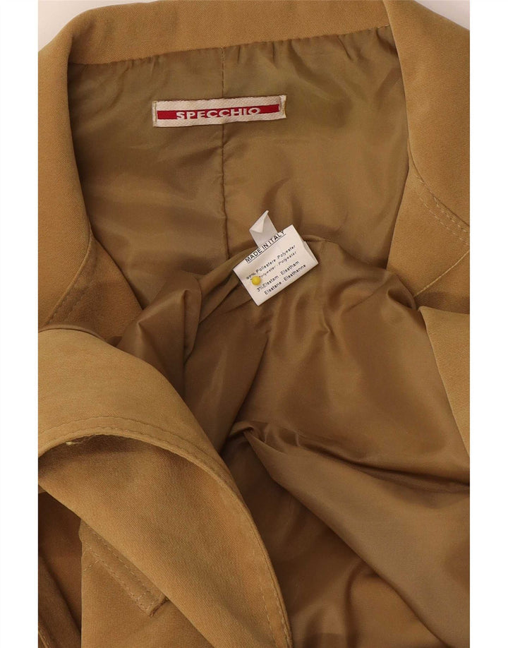 Specchio Damen-Blazerjacke mit 4 Knöpfen, UK 14, Größe L, Beige, Polyester