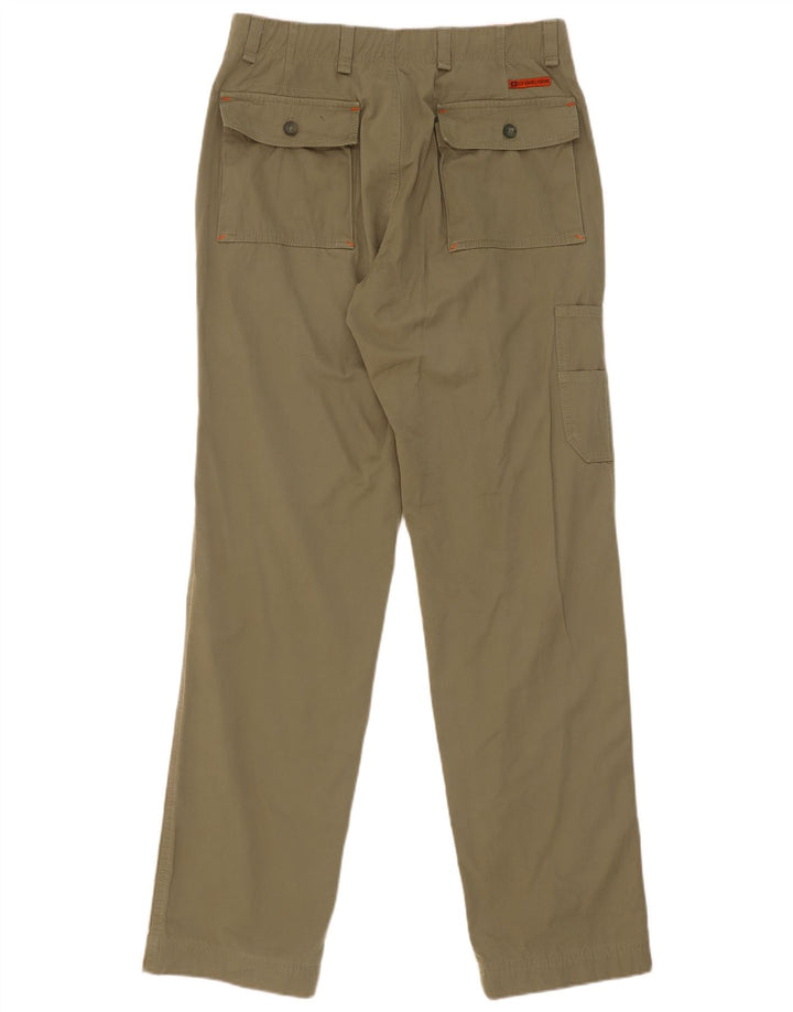 Gerade Herren-Cargohose mit Reißverschluss, Größe 48, Mittel W32 L34, Khaki, Baumwolle