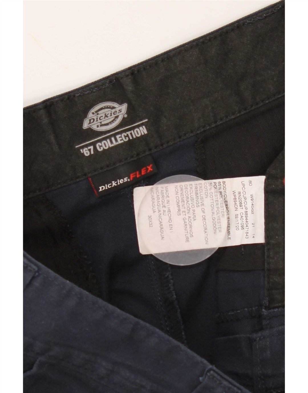 Dickies Gerade Herren-Chinohose W30 L32 Marineblaues Polyester