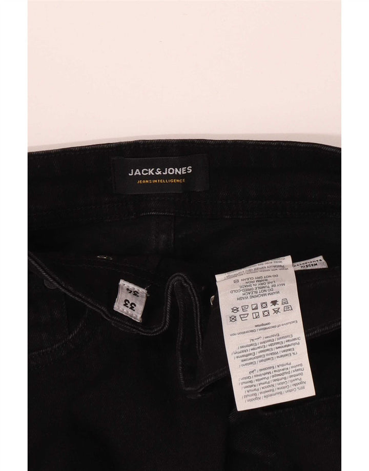 Jack & Jones Herren GLENN Slim Jeans W33 L34 Schwarze Baumwolle
