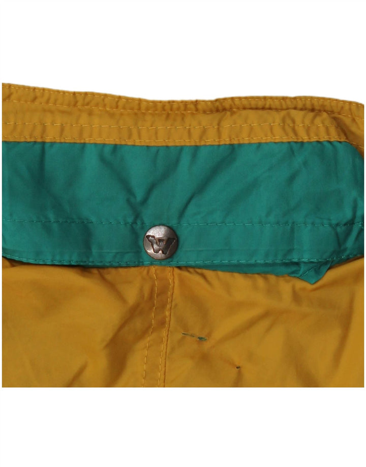 VINTAGE Herren-Windbreaker-Jacke, UK 40, großes blaues Colourblock-Polyamid