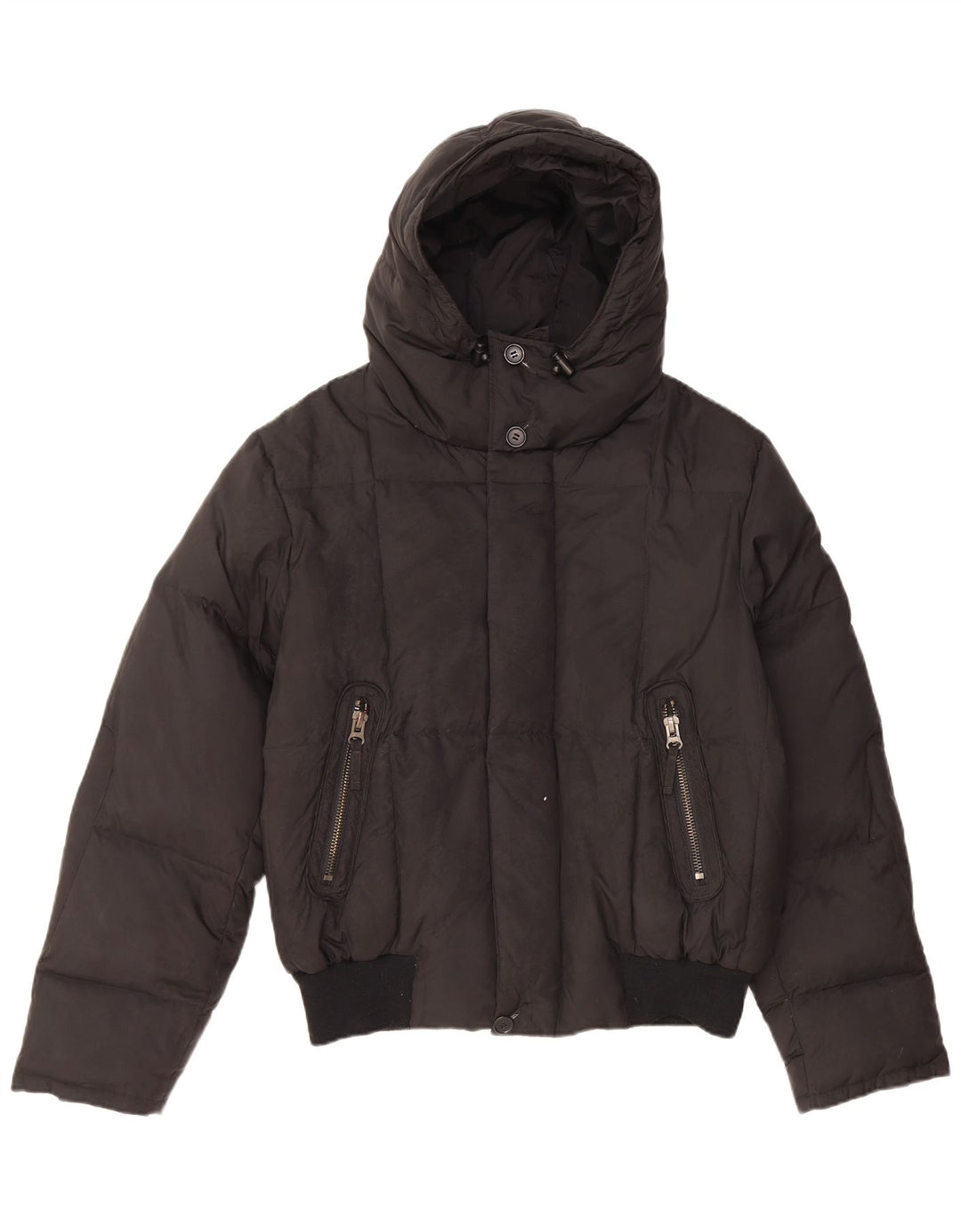 Iceport Wattierte Damenjacke mit Kapuze, UK 40, Größe L, Schwarz, Polyamid