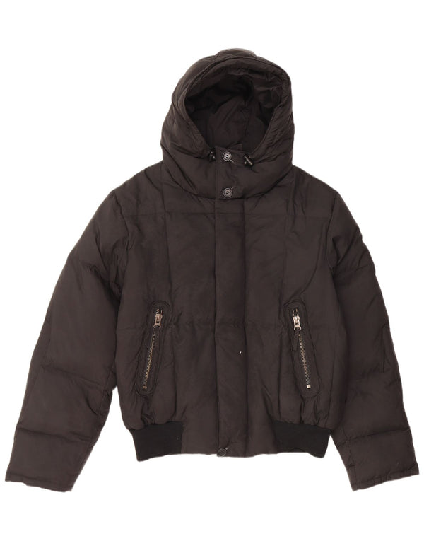 Iceport Wattierte Damenjacke mit Kapuze, UK 40, Größe L, Schwarz, Polyamid