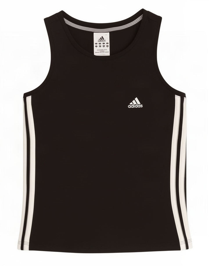 Adidas Damen Weste Top UK 14 Medium Schwarz Baumwolle