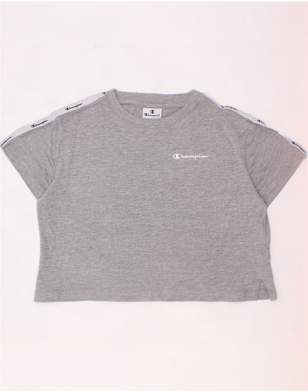 Champion T-Shirt mit Grafik für Mädchen, 7–8 Jahre, Größe S, Grau, Colourblock-Baumwolle