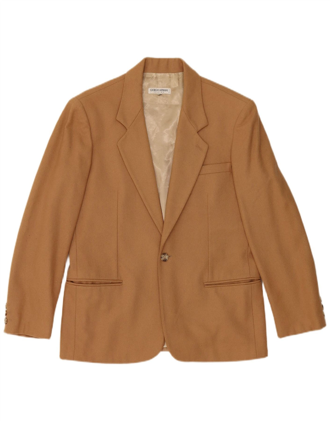 Armani Jungen-Blazer mit 1 Knopf, 12–13 Jahre, braune Wolle