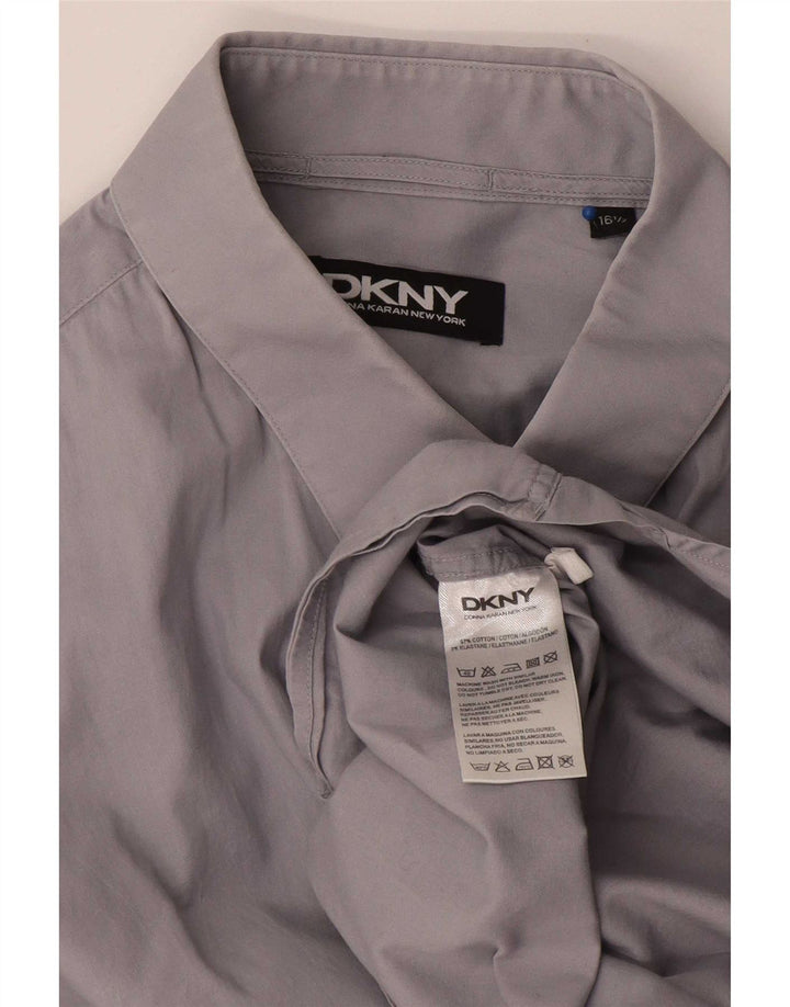 Dkny Herrenhemd, Größe 16 1/2, große graue Baumwolle