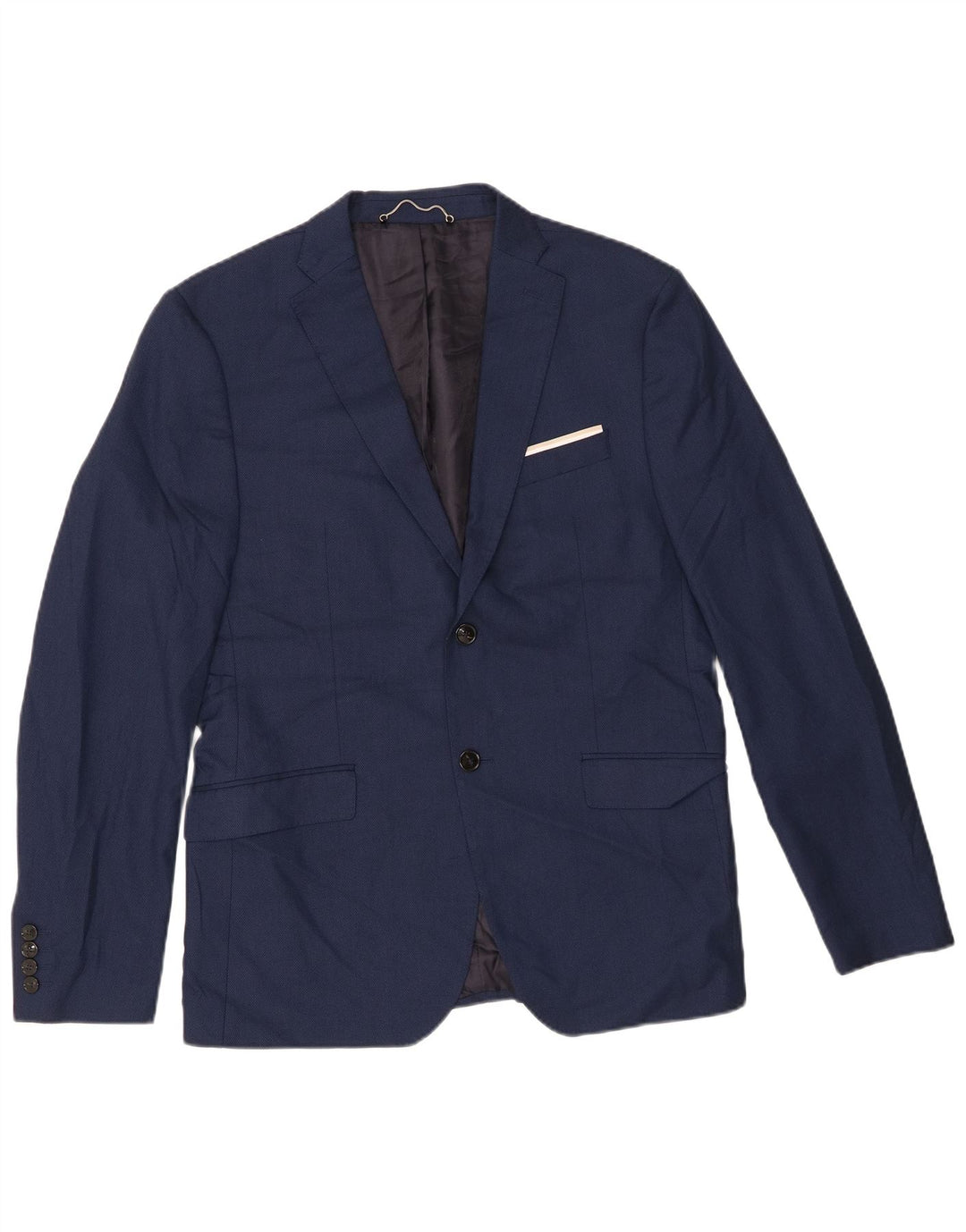 Zara Herren-Blazer mit 2 Knöpfen, EU 52, groß, marineblau, Polyester