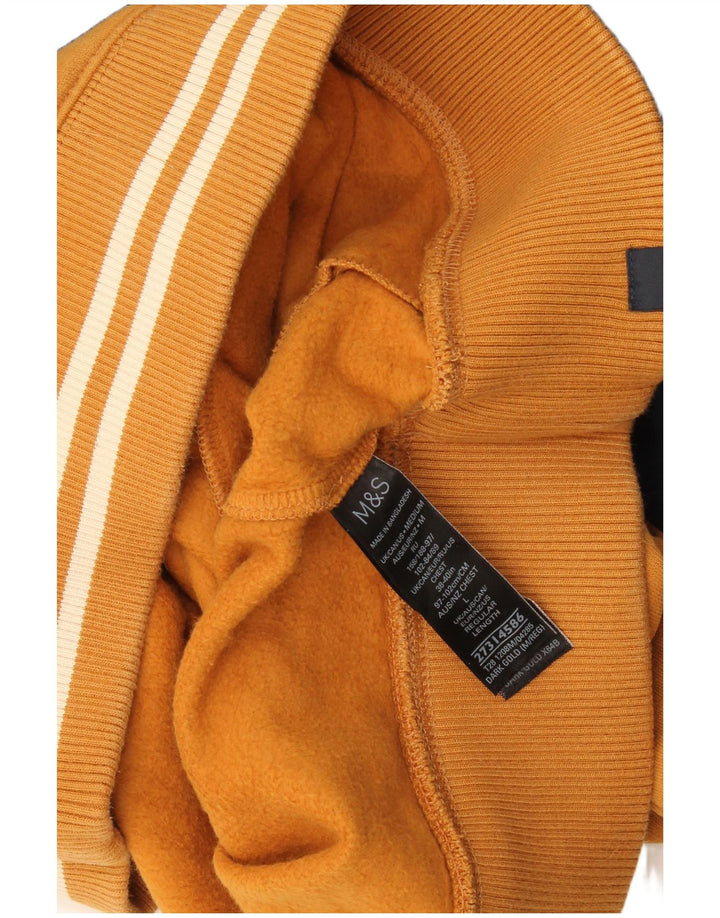 Marks & Spencer Herren-Sweatshirt mit Reißverschluss am Hals, groß, gelb, Farbblock