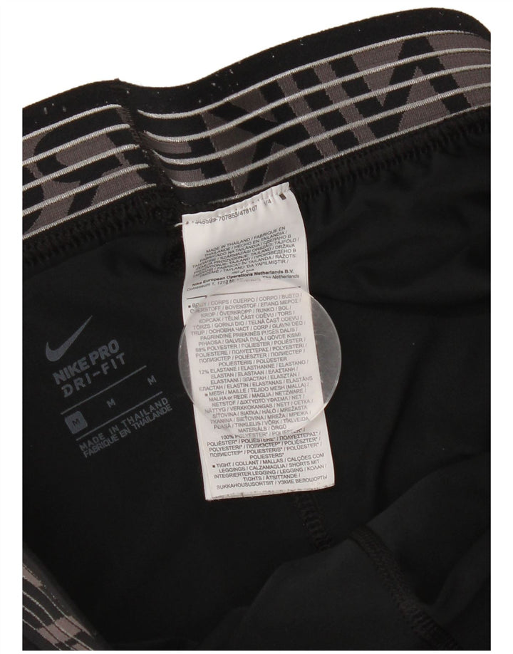 Nike Damen Dri Fit Graphic Sport Shorts UK 12 Medium Schwarz Polyester