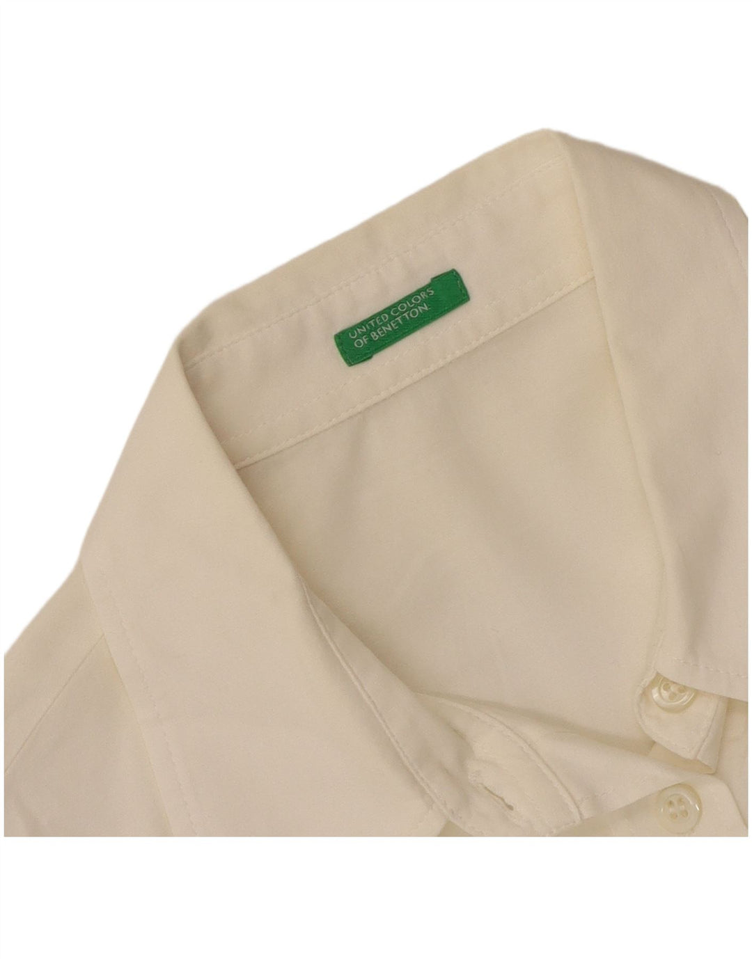 Benetton Damen-Hemd UK 12 Medium Weiß