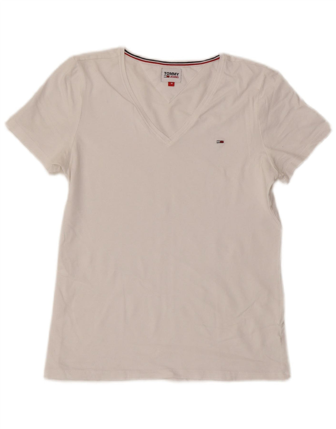 Tommy Hilfiger Damen T-Shirt Top UK 12 Medium Weiß