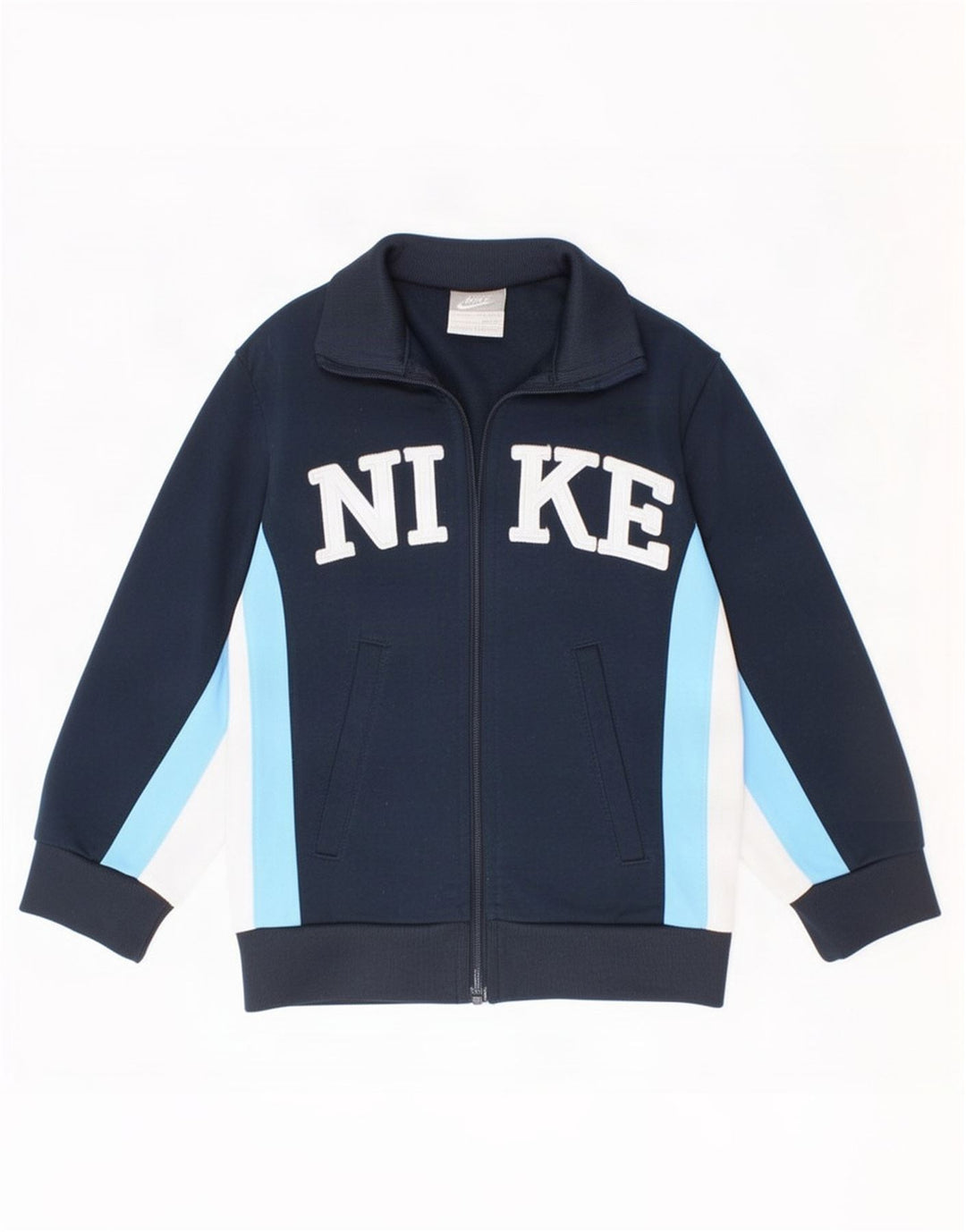 Nike Jungen-Trainingsanzug-Top-Jacke, 4–5 Jahre, Größe S, Marineblau, Farbblock