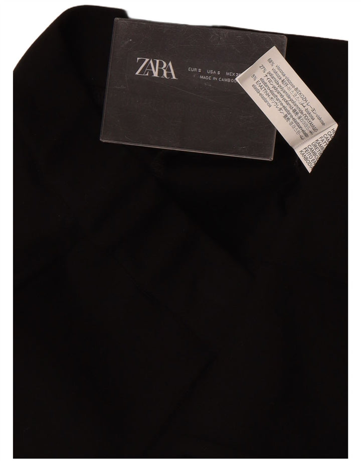 Zara Bootcut-Anzughose für Damen, Größe S, W26, L29, schwarze Viskose