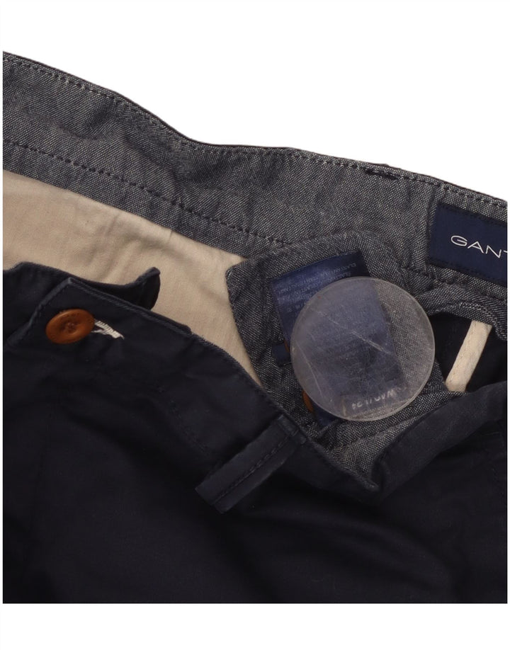 GANT Gerade Chinohose für Herren, Breite 40, Länge 34, Marineblau, Baumwolle