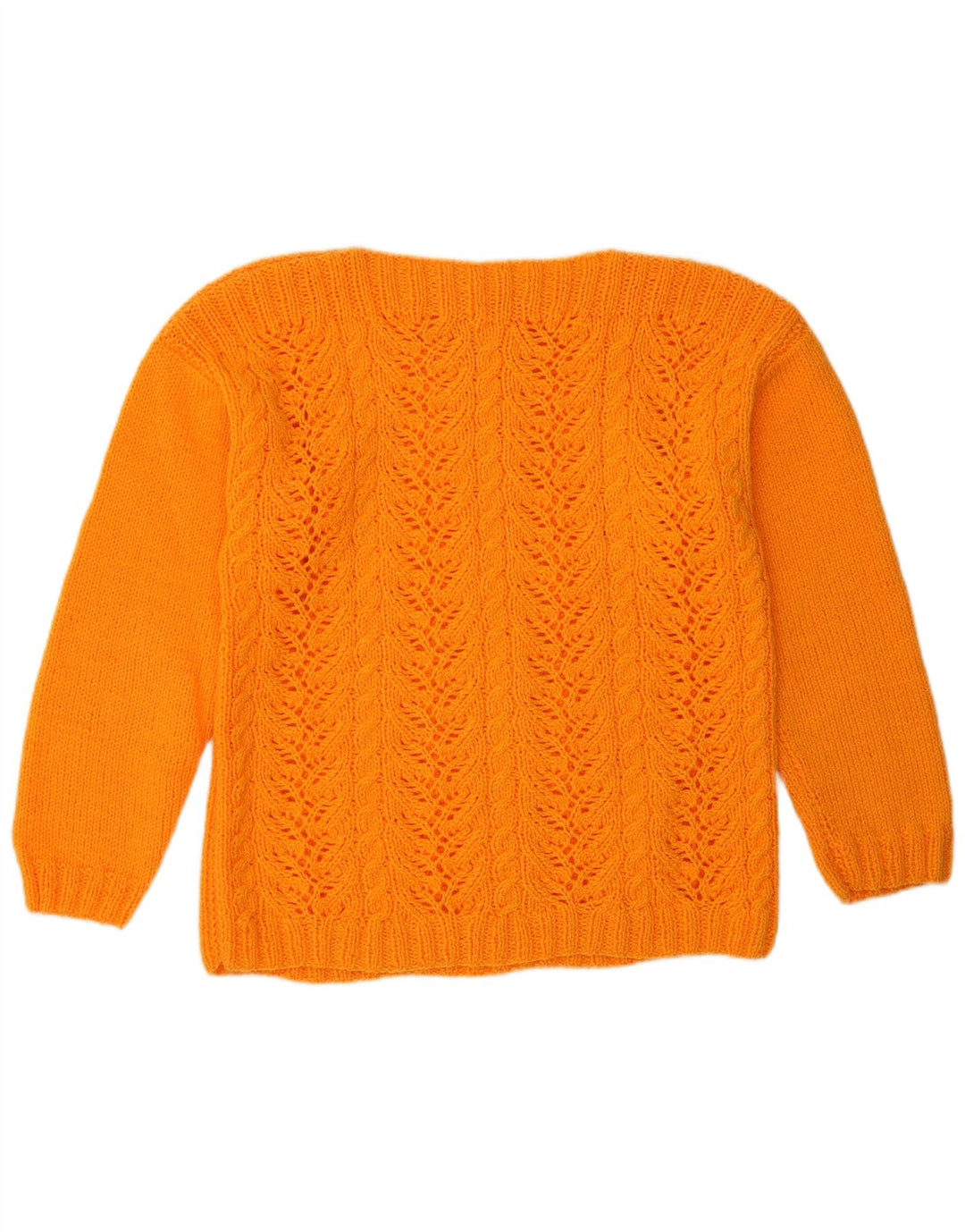 VINTAGE Damen-Pullover mit U-Boot-Ausschnitt, UK 12, Mittelorange