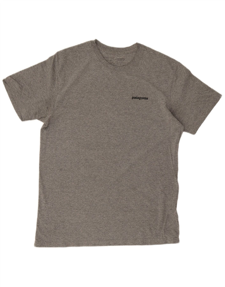 Patagonia Herren-T-Shirt mit normaler Passform, mittelgrau gesprenkelter Baumwolle