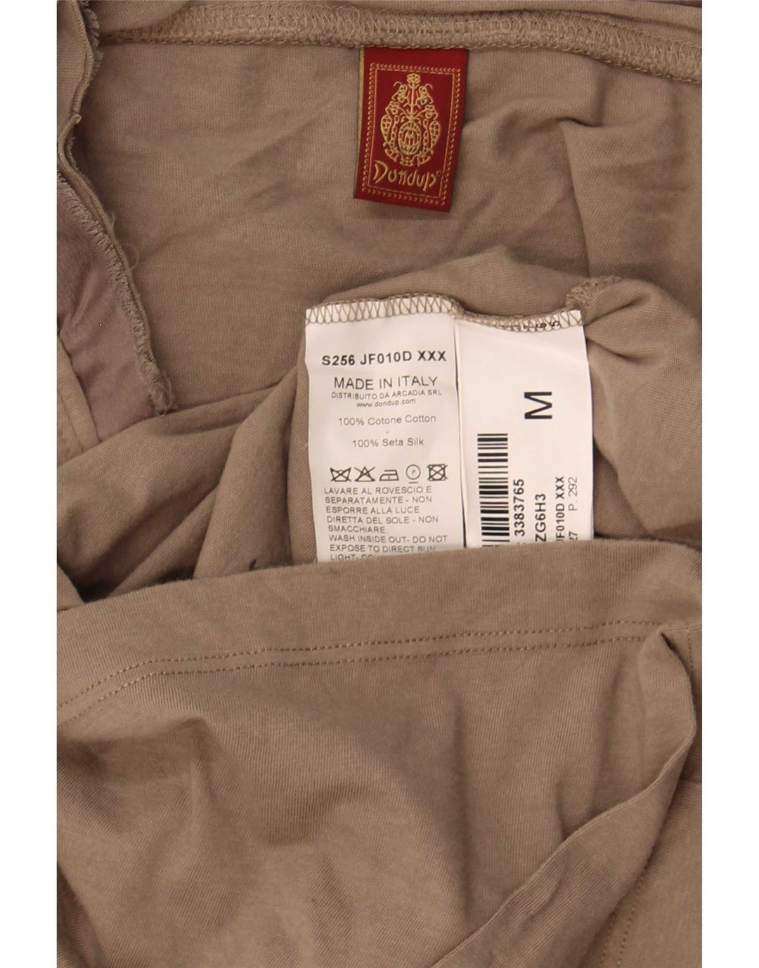 Dondup Damen T-Shirt Top UK 12 Medium Khaki Baumwolle