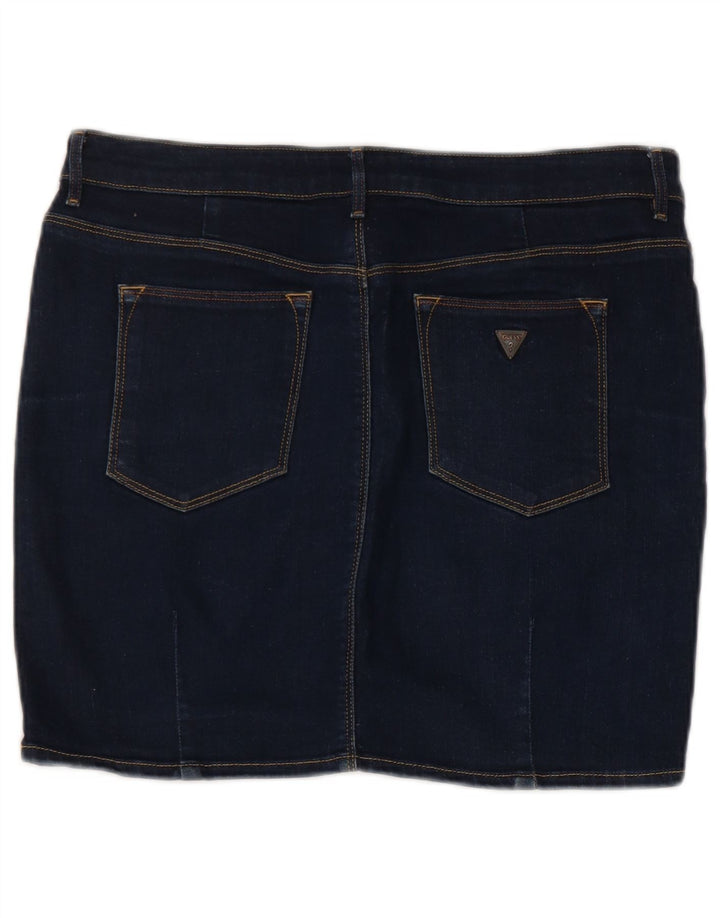Guess Mini-Jeansrock für Damen, W29, mittelblaue Baumwolle