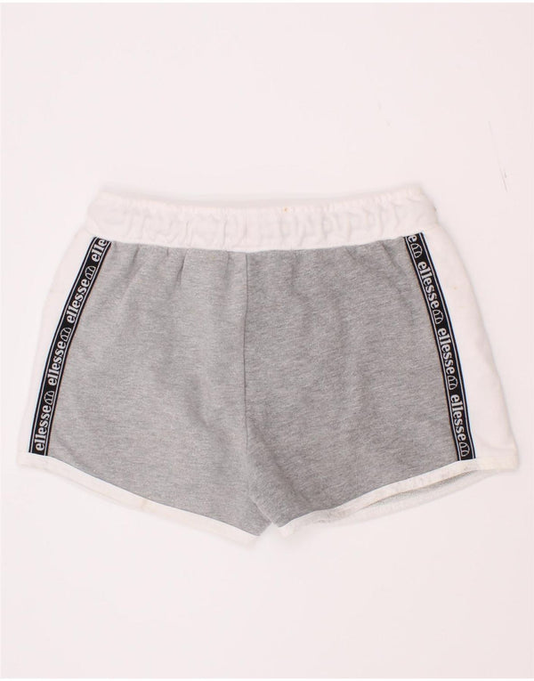 Ellesse Grafik-Sportshorts für Mädchen, 8–9 Jahre, graue Colourblock-Baumwolle