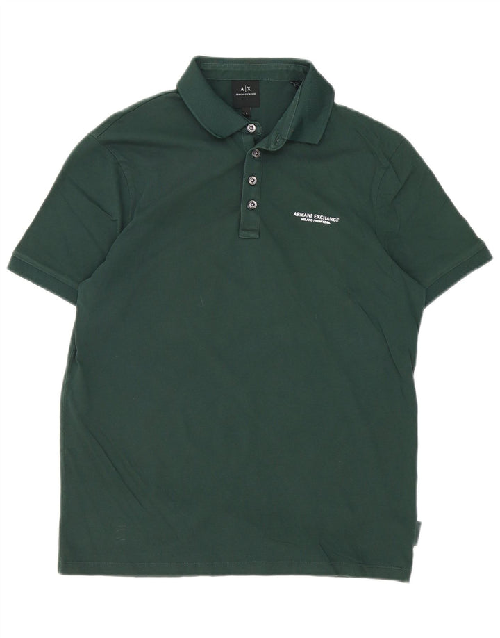 Armani Exchange Herren-Poloshirt, kleine grüne Baumwolle