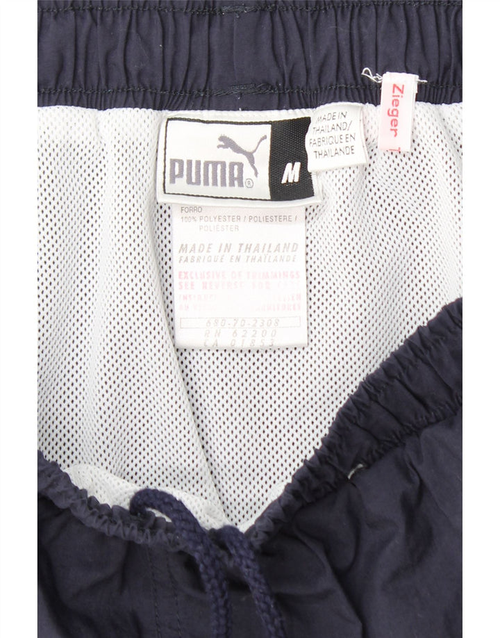 PUMA Mens Sport Shorts Medium  Navy Blue Colourblock Nylon
