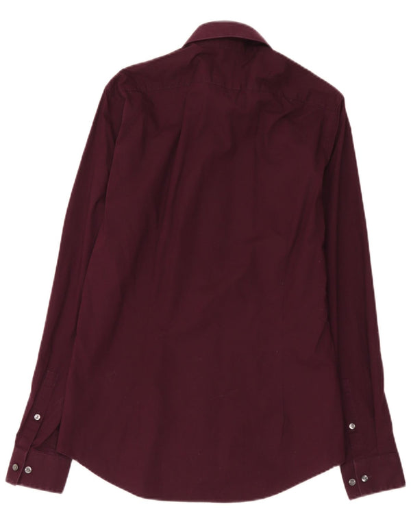Calvin Klein Herren Slim Fit Hemd Größe 38 15 Medium Burgund Baumwolle