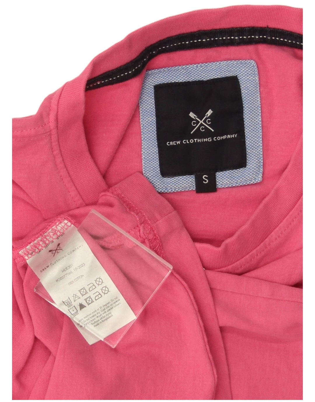 CREW CLOTHING Herren T-Shirt Top Small Rosa Baumwolle