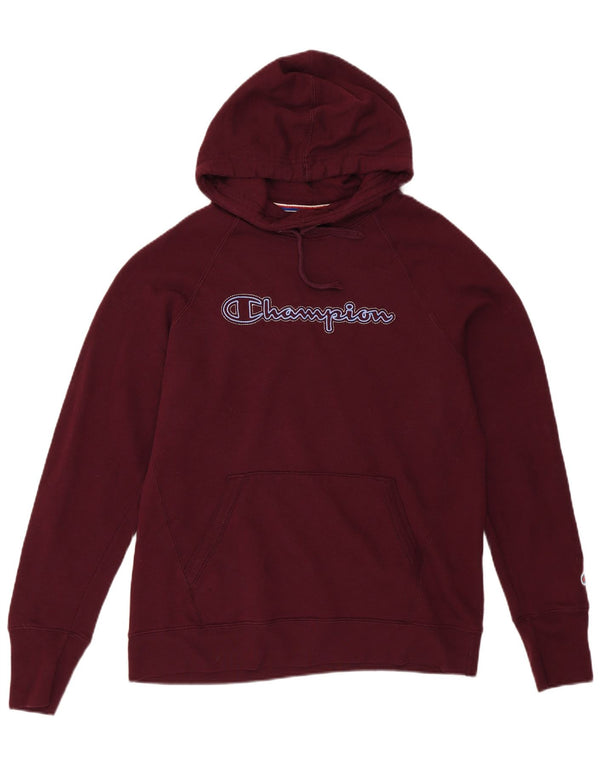 Champion Damen Graphic Hoodie Pullover UK 14 Medium Burgund
