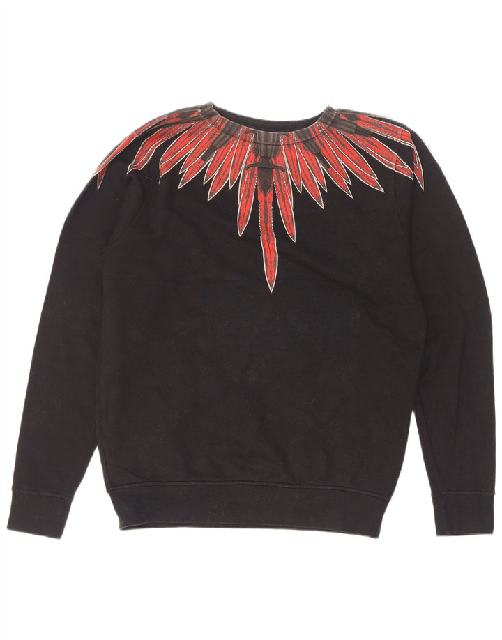 Marcelo Burlon Herren-Sweatshirt mit abstraktem Muster, XS, schwarze Baumwolle