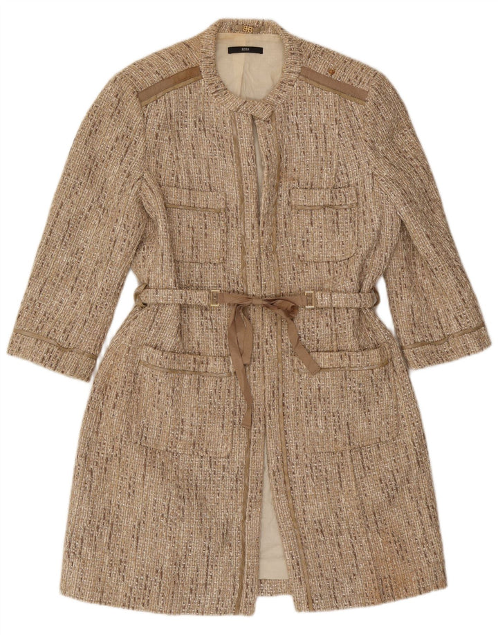 Hugo Boss Damenmantel UK 14 Mittelbeige Baumwolle
