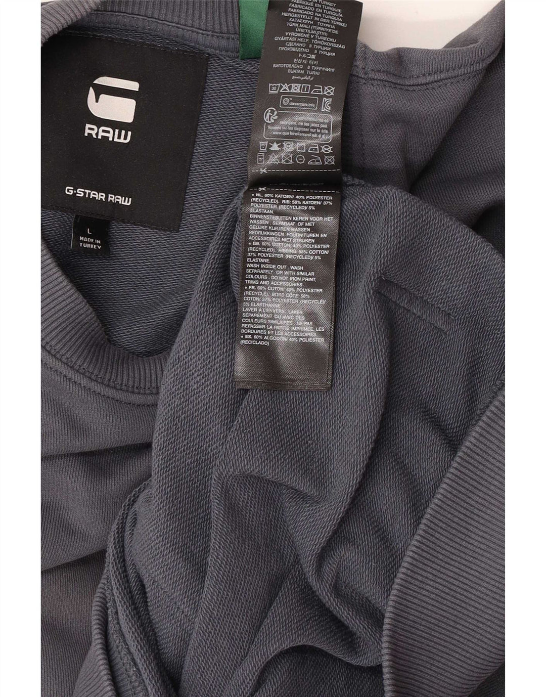 G-Star Herren-Sweatshirt-Pullover, große graue Baumwolle