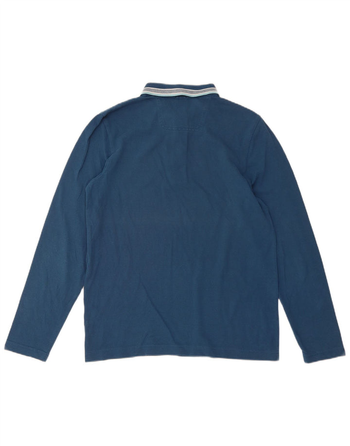 HUGO BOSS Herren Langarm-Poloshirt mit normaler Passform, klein, Blau