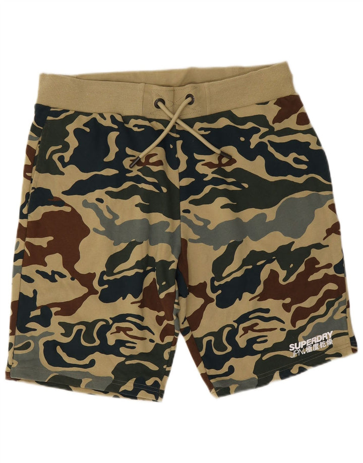 Superdry Herren-Sportshorts XL aus mehrfarbiger Camouflage-Baumwolle