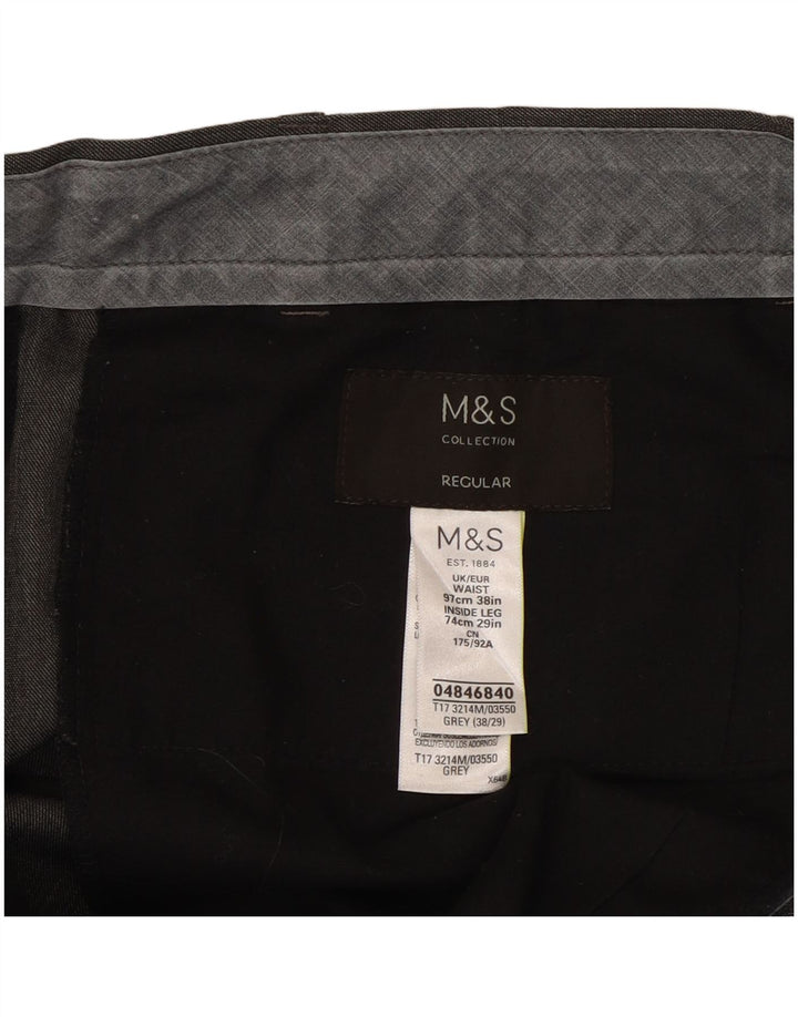 Marks & Spencer Herren-Anzughose, normal, W38, L29, grau, Polyester